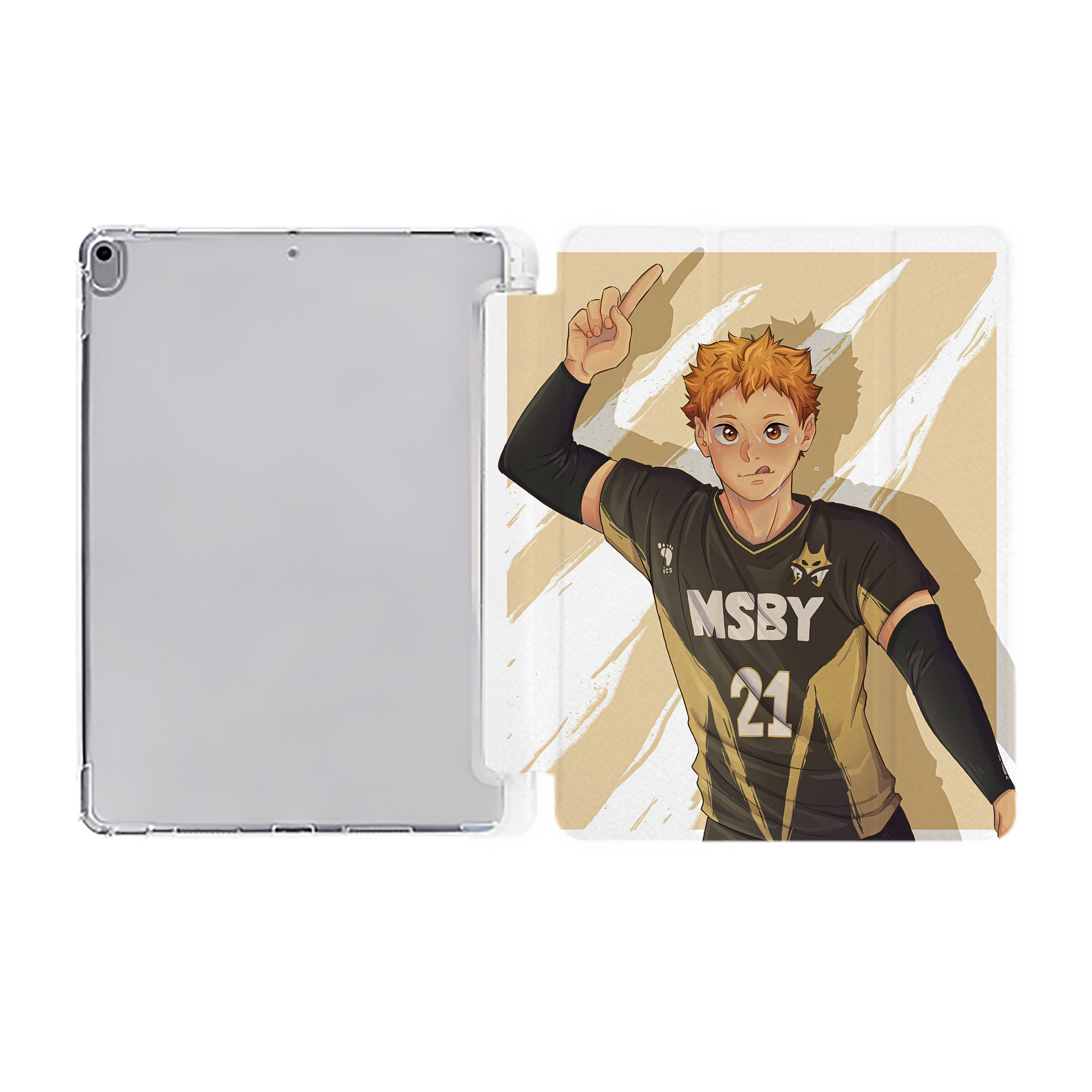 （画像用） ハイキュー!! Haikyu!! IPad ケース ペン収納付き 三つ折りスタンド PUレザー×シリコン 対応機種9.5/10.5/10.9インチ